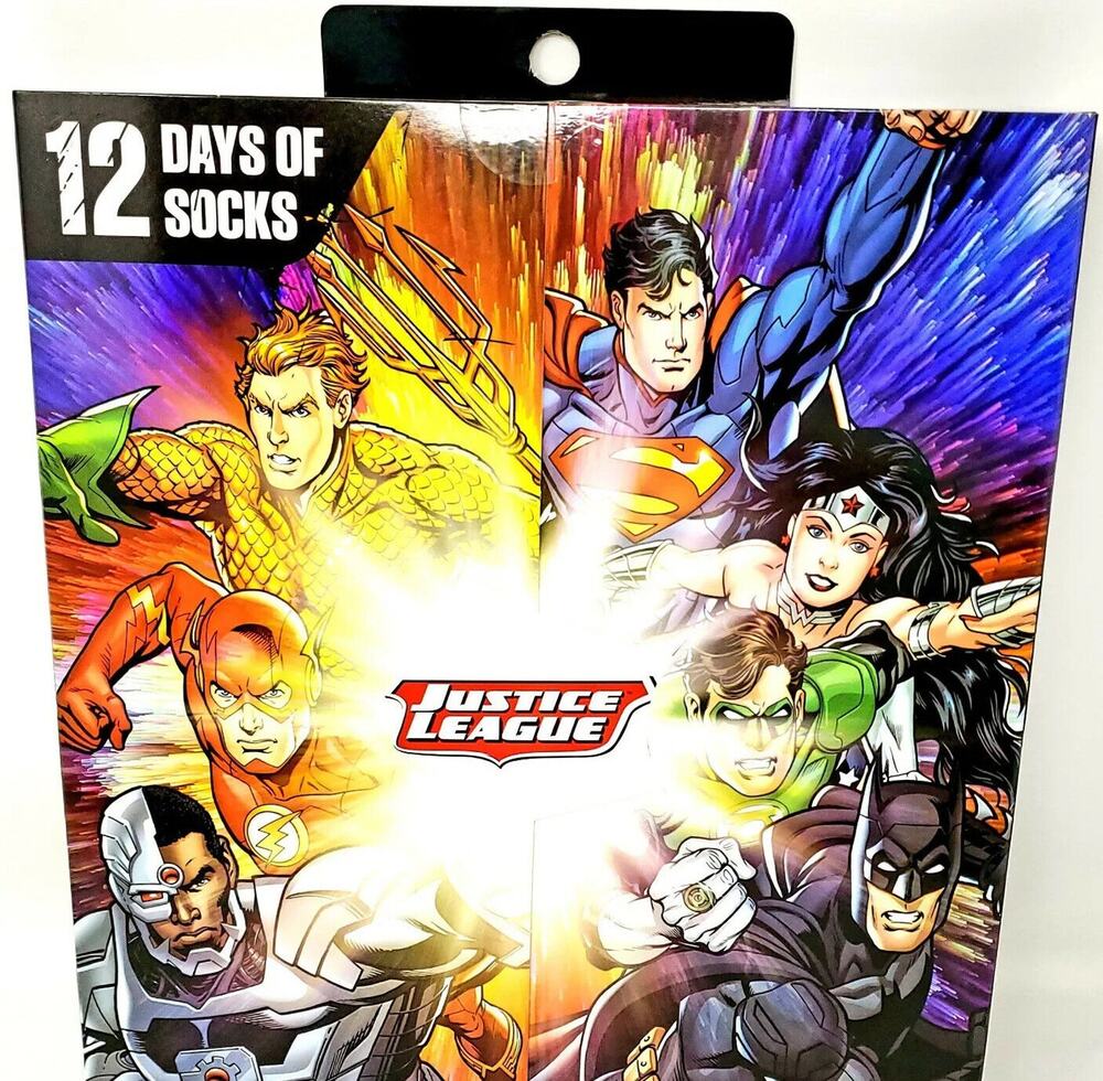Boys Socks Justice League 12 Days Of Socks 2018 Dc Set Shoe Size Medium